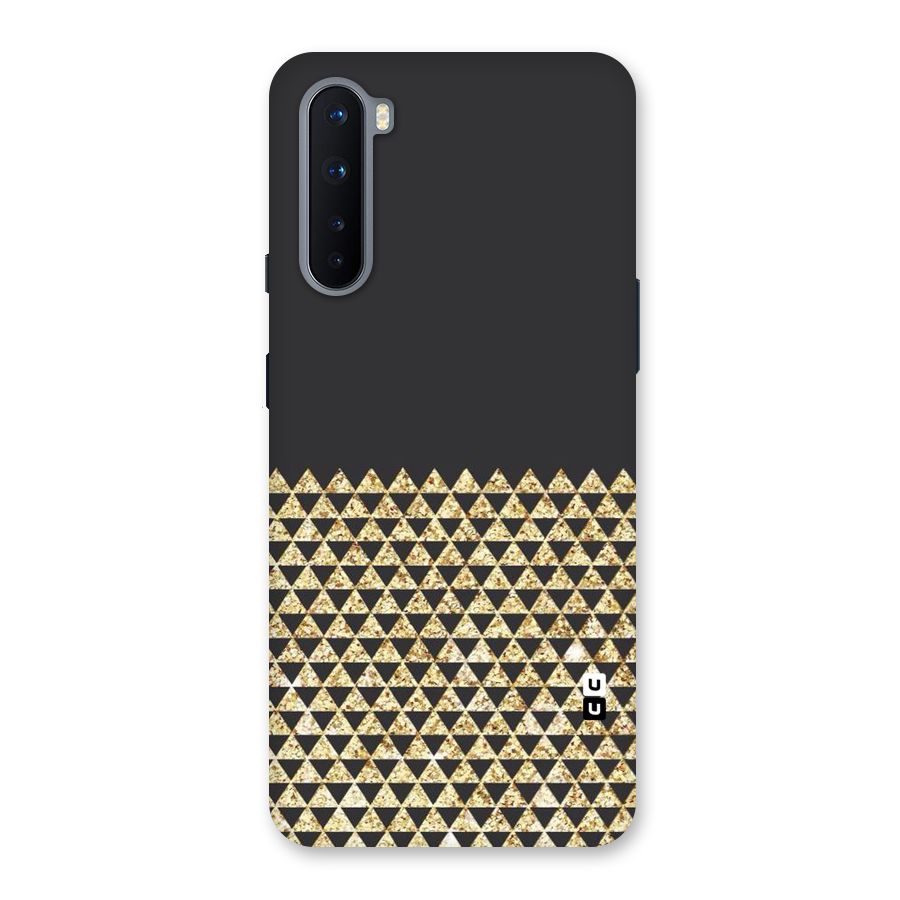 Dark Grey Golden Triangles Back Case for OnePlus Nord