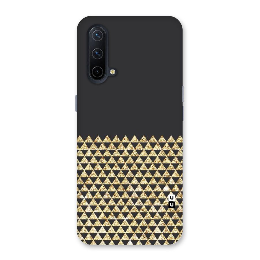 Dark Grey Golden Triangles Back Case for OnePlus Nord CE 5G