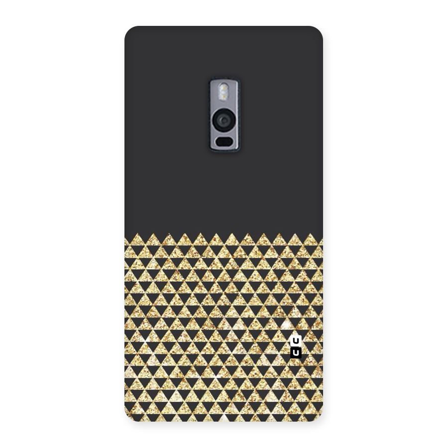 Dark Grey Golden Triangles Back Case for OnePlus Two