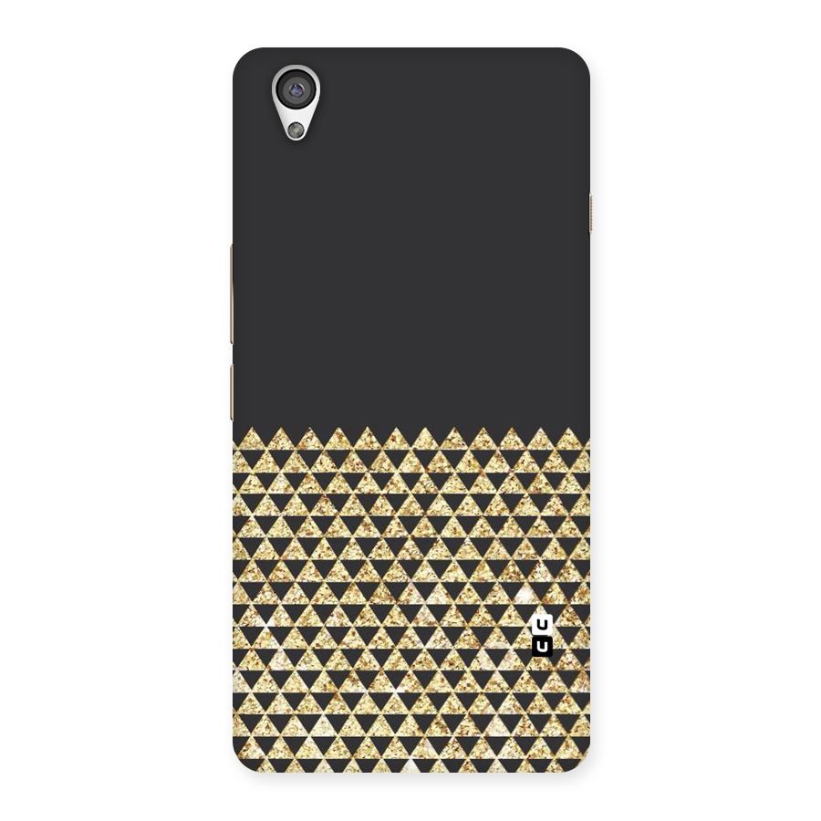 Dark Grey Golden Triangles Back Case for OnePlus X