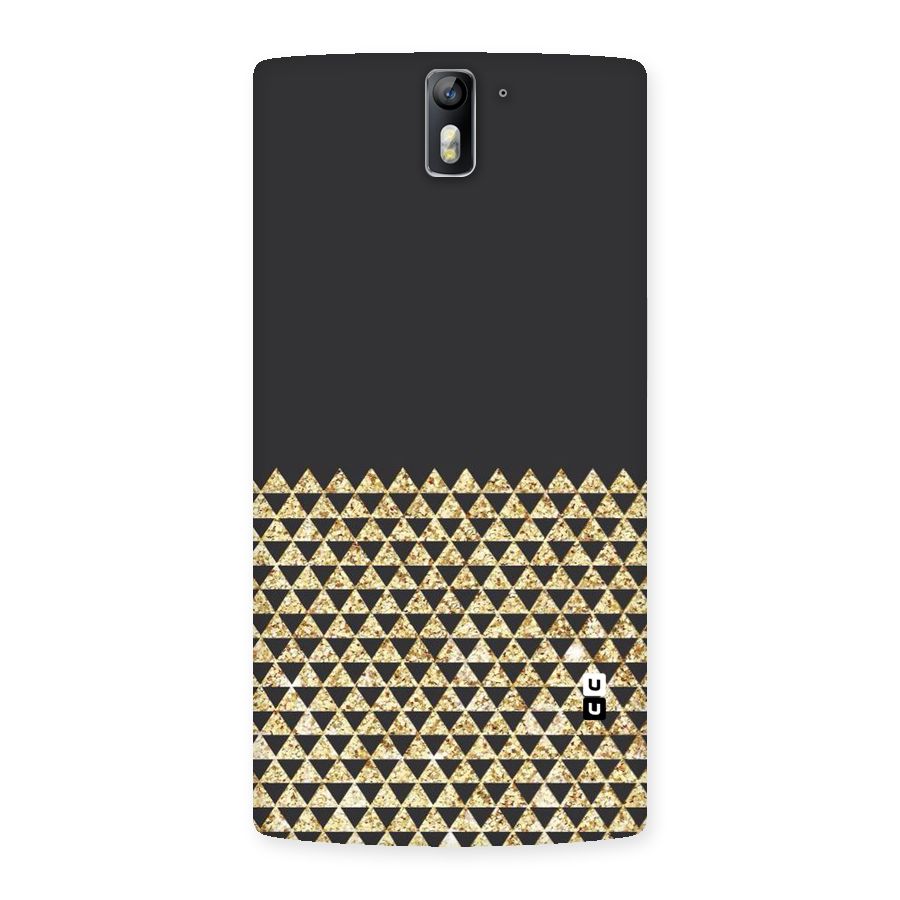 Dark Grey Golden Triangles Back Case for One Plus One
