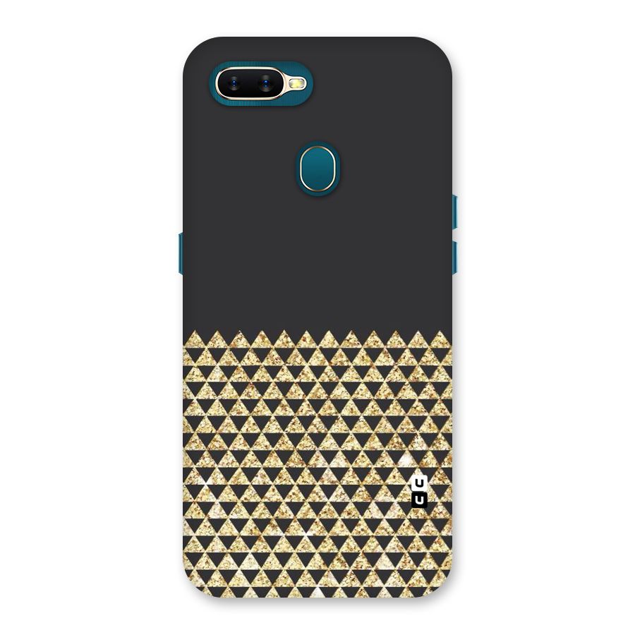 Dark Grey Golden Triangles Back Case for Oppo A11k