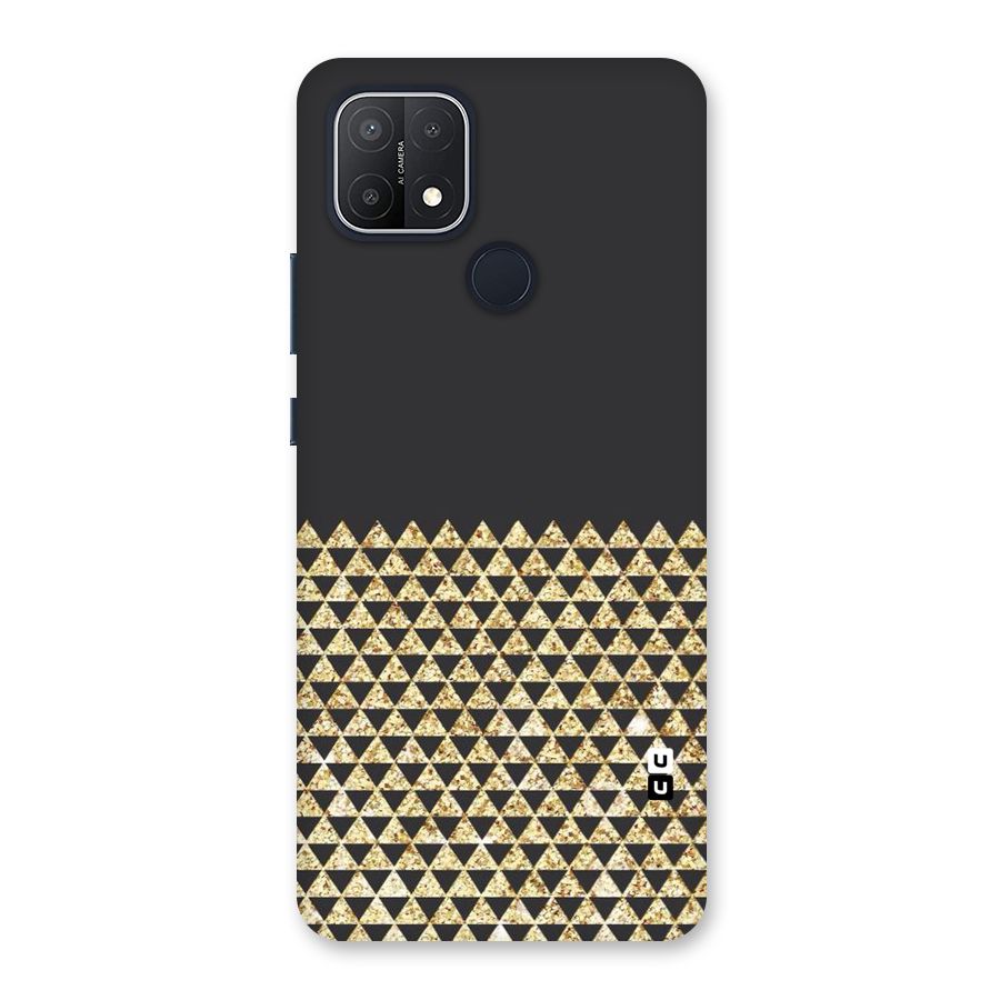 Dark Grey Golden Triangles Back Case for Oppo A15s