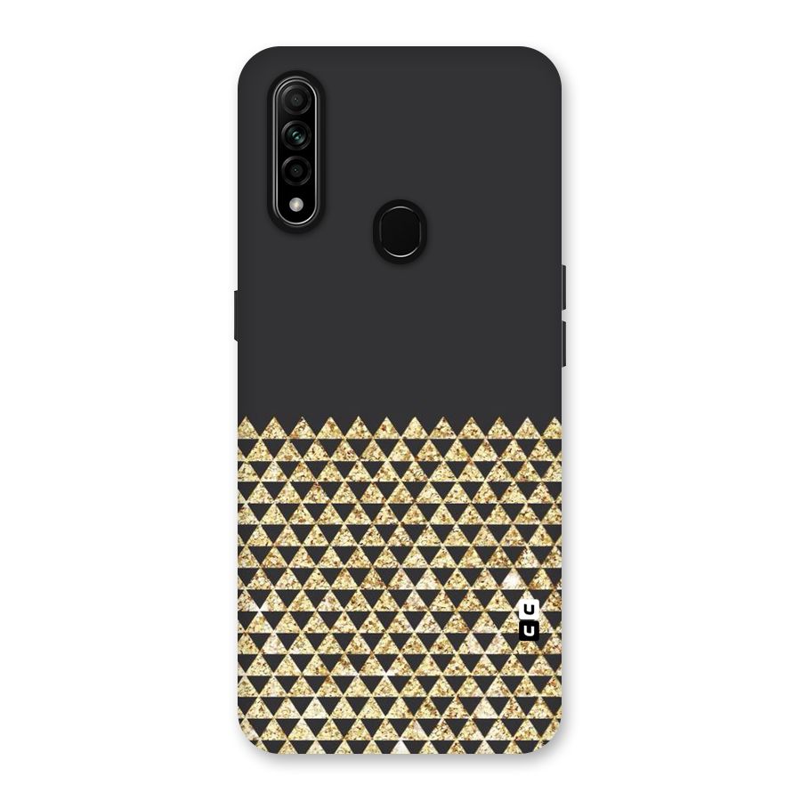 Dark Grey Golden Triangles Back Case for Oppo A31