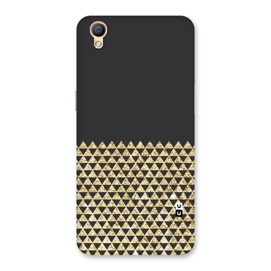 Dark Grey Golden Triangles Back Case for Oppo A37