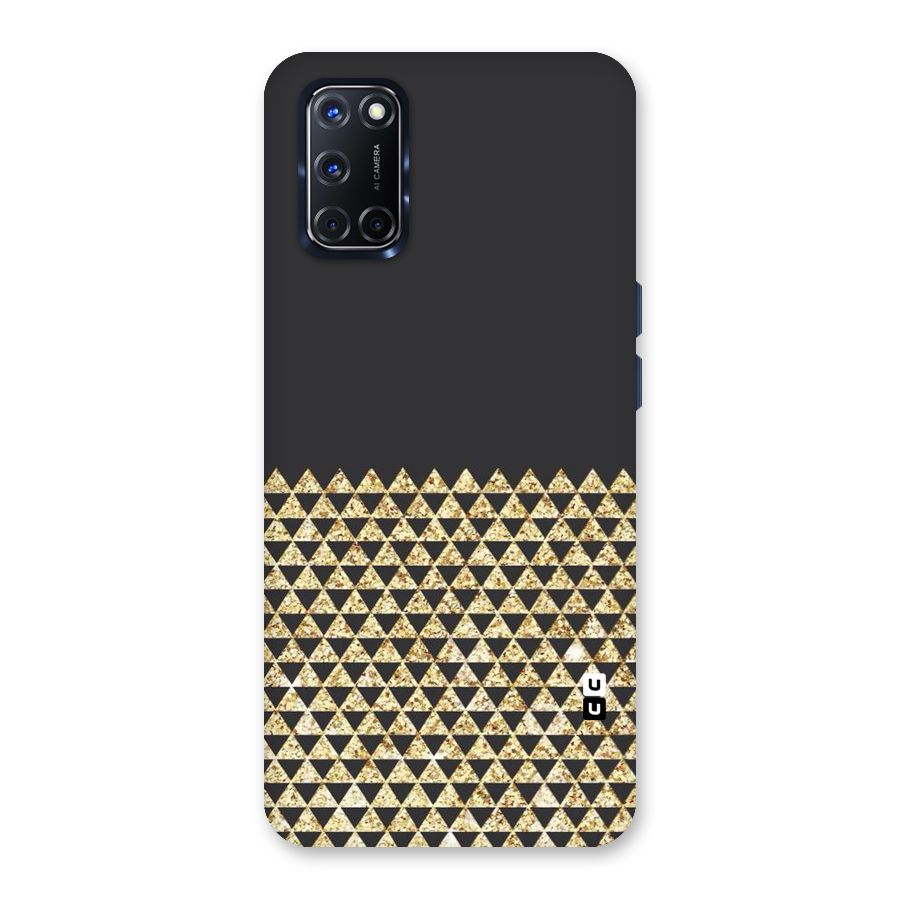 Dark Grey Golden Triangles Back Case for Oppo A52