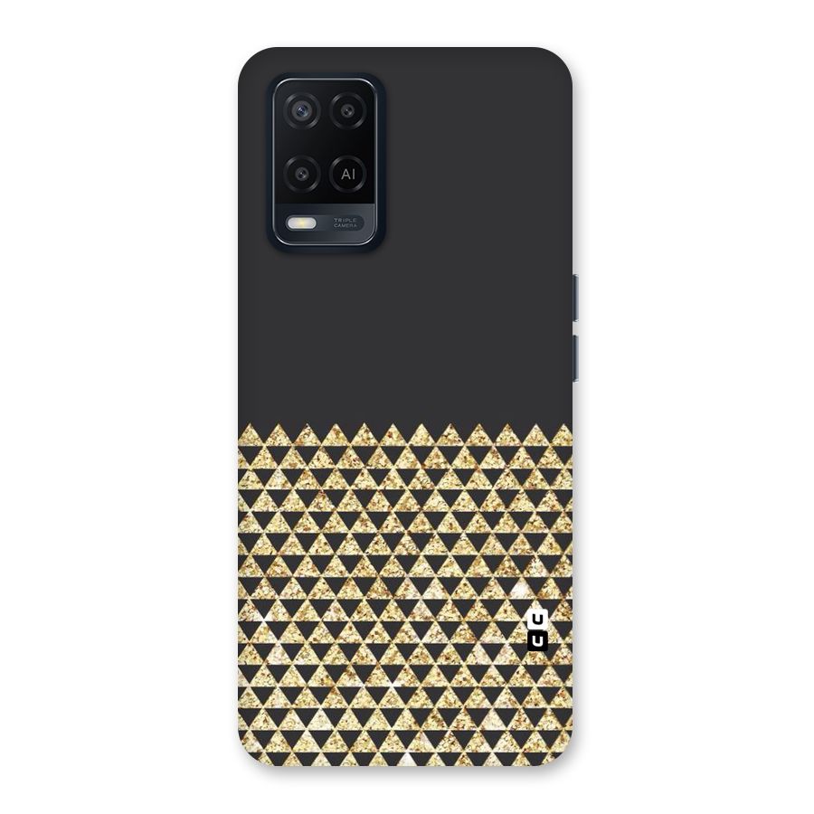 Dark Grey Golden Triangles Back Case for Oppo A54