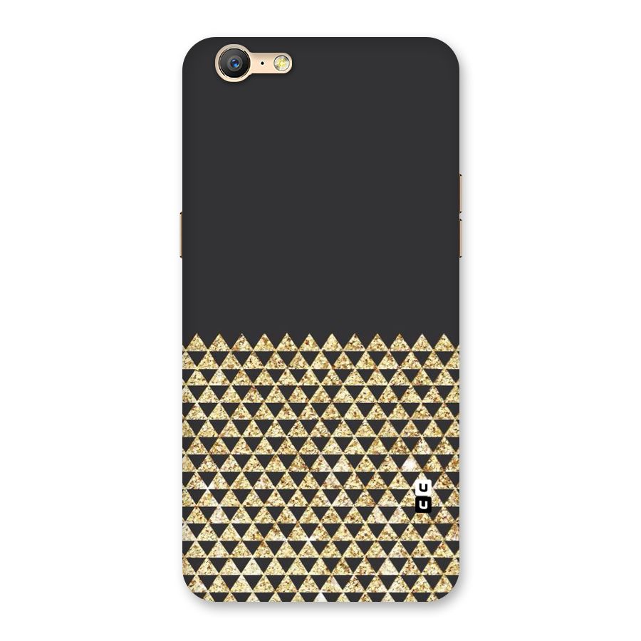 Dark Grey Golden Triangles Back Case for Oppo A57