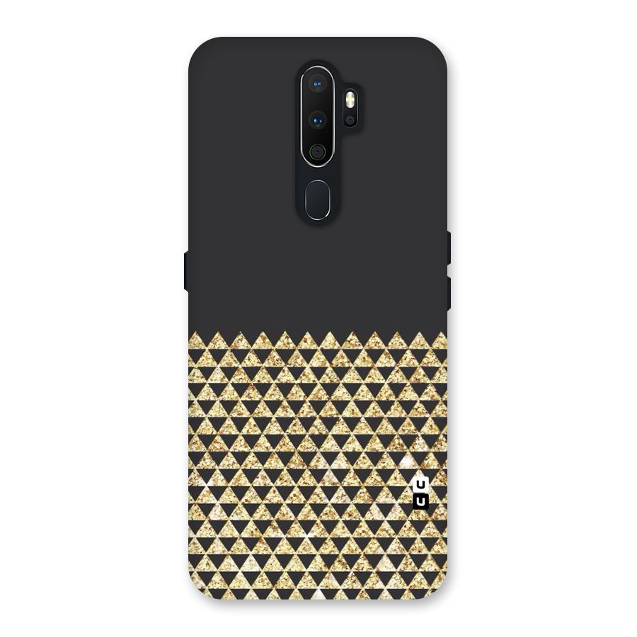 Dark Grey Golden Triangles Back Case for Oppo A5 (2020)