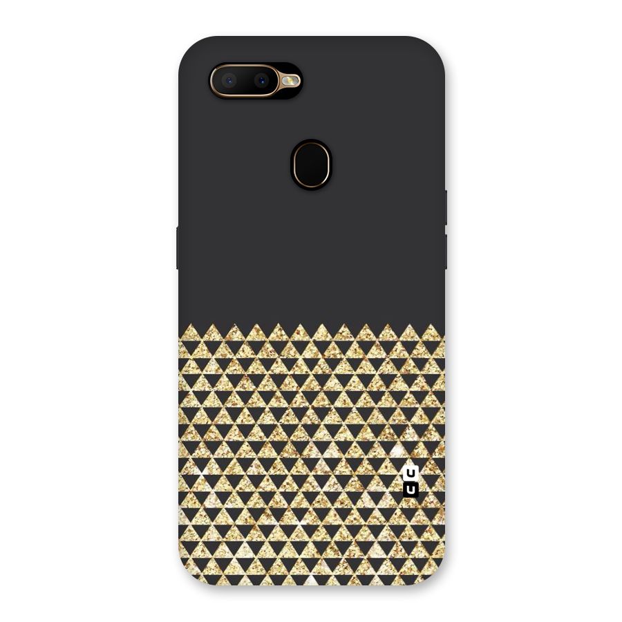 Dark Grey Golden Triangles Back Case for Oppo A5s