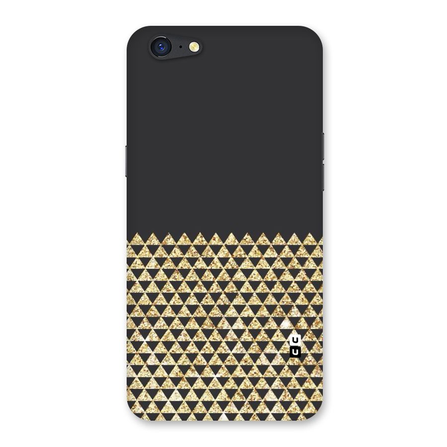 Dark Grey Golden Triangles Back Case for Oppo A71