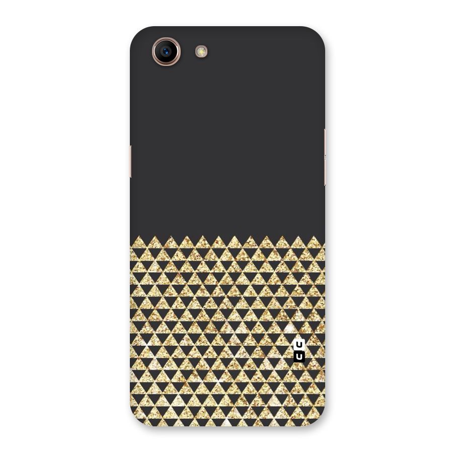 Dark Grey Golden Triangles Back Case for Oppo A83 (2018)