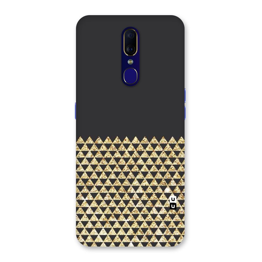 Dark Grey Golden Triangles Back Case for Oppo A9