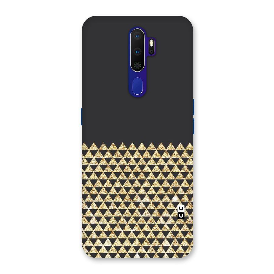 Dark Grey Golden Triangles Back Case for Oppo A9 (2020)