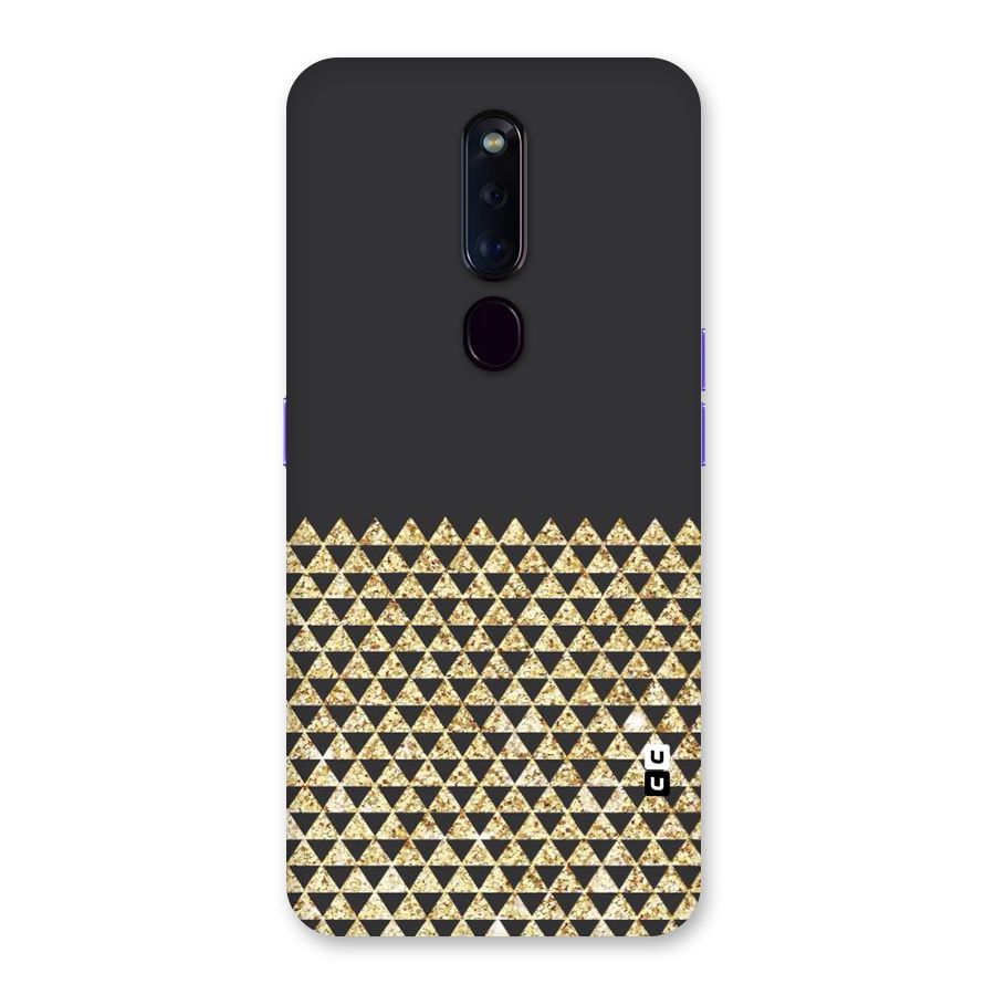 Dark Grey Golden Triangles Back Case for Oppo F11 Pro