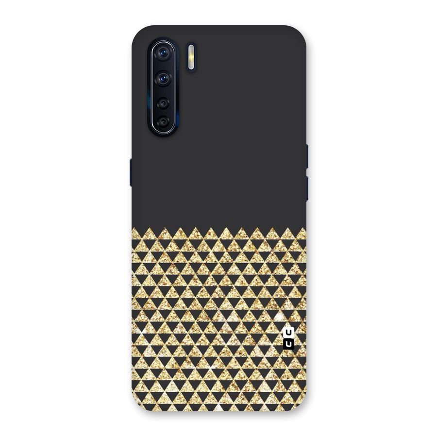 Dark Grey Golden Triangles Back Case for Oppo F15