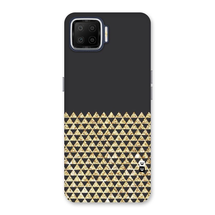 Dark Grey Golden Triangles Back Case for Oppo F17