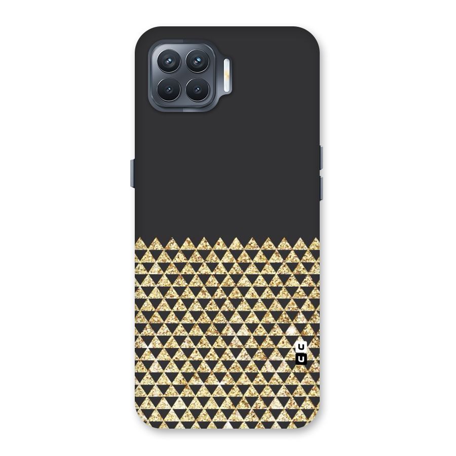 Dark Grey Golden Triangles Back Case for Oppo F17 Pro