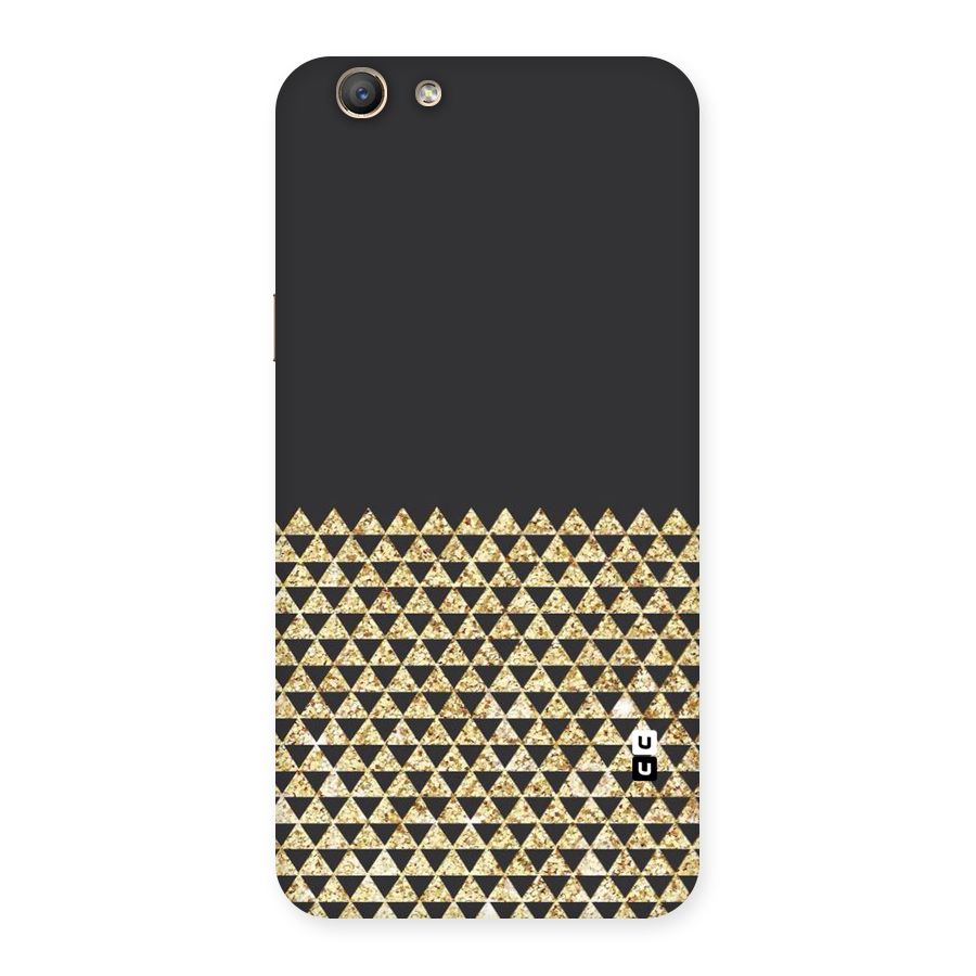 Dark Grey Golden Triangles Back Case for Oppo F1s