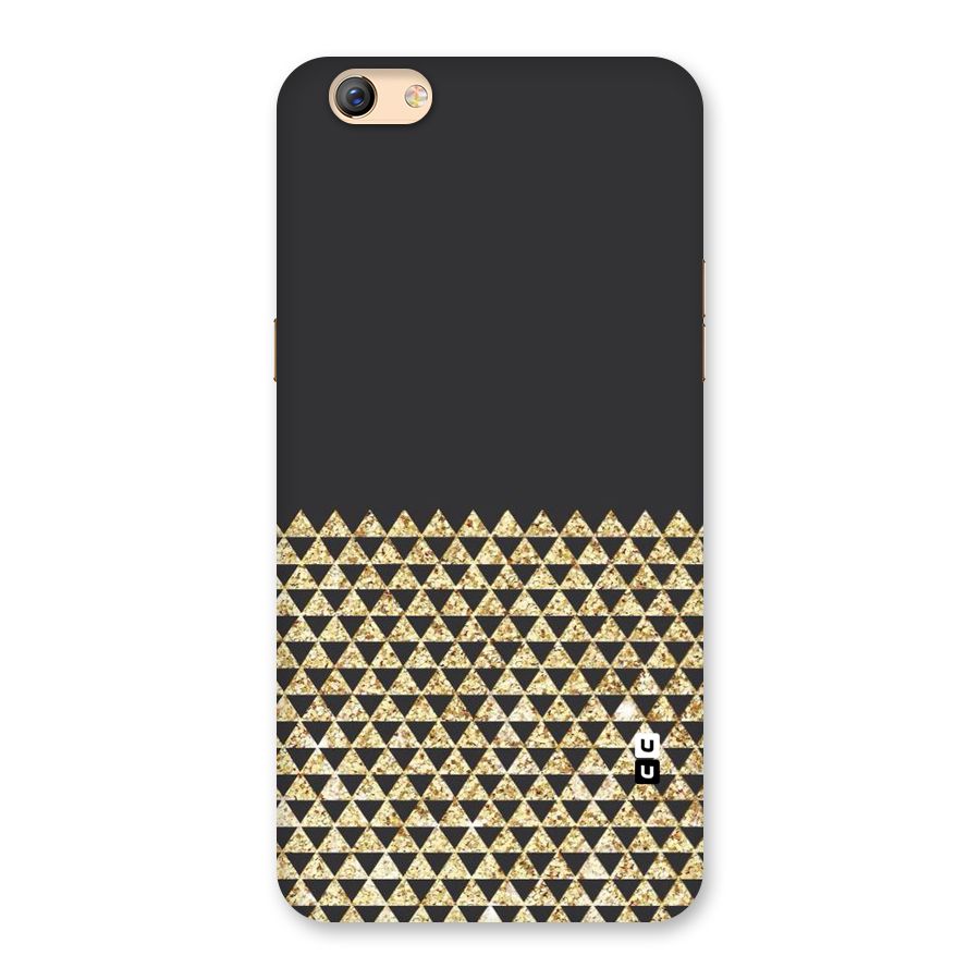 Dark Grey Golden Triangles Back Case for Oppo F3 Plus