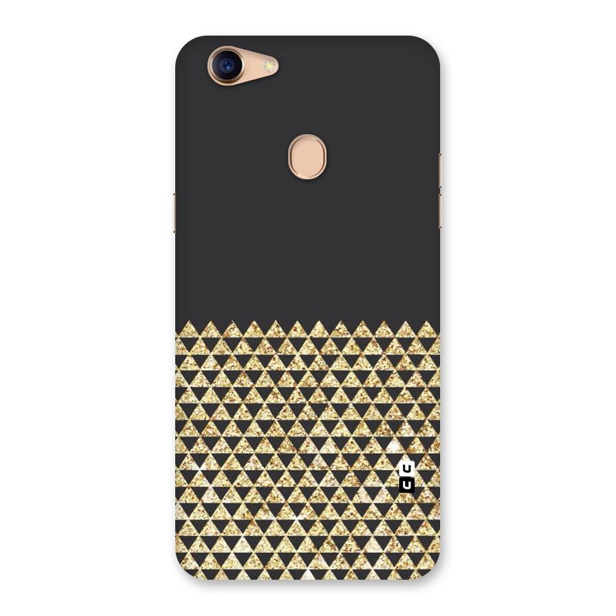 Dark Grey Golden Triangles Back Case for Oppo F5