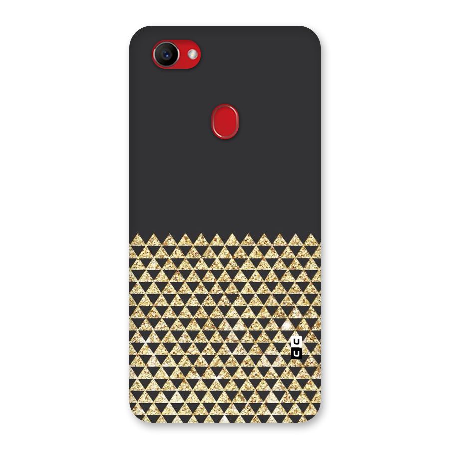 Dark Grey Golden Triangles Back Case for Oppo F7