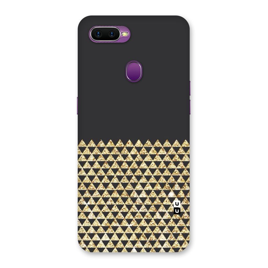 Dark Grey Golden Triangles Back Case for Oppo F9