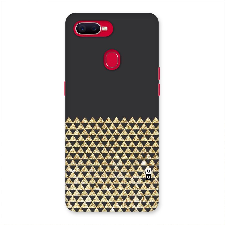 Dark Grey Golden Triangles Back Case for Oppo F9 Pro