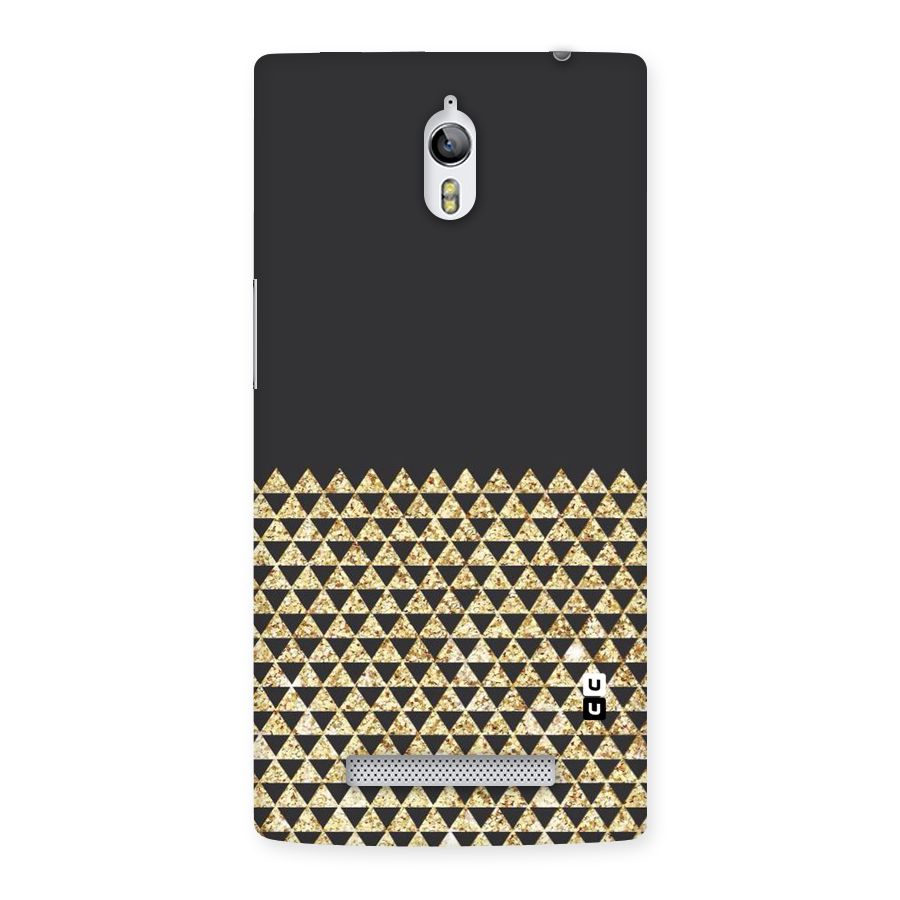 Dark Grey Golden Triangles Back Case for Oppo Find 7