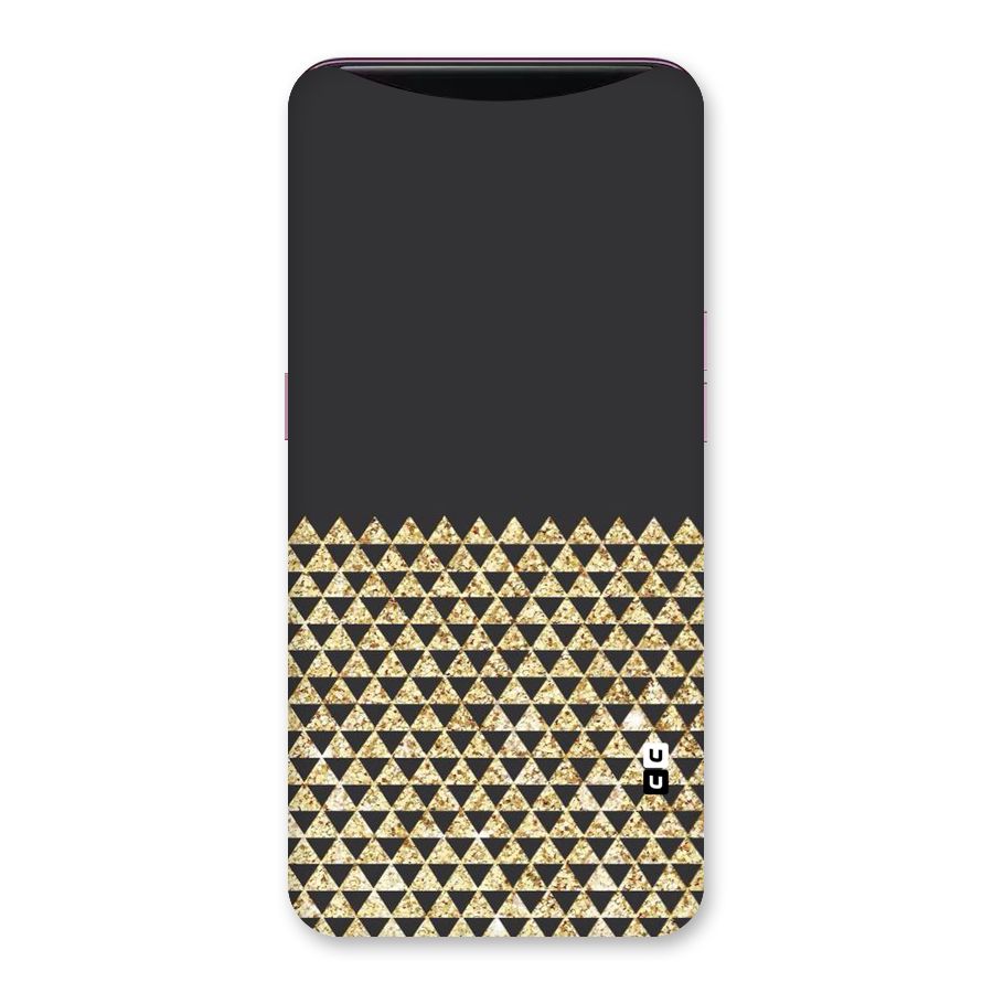 Dark Grey Golden Triangles Back Case for Oppo Find X