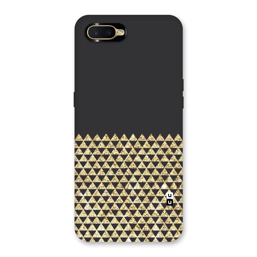 Dark Grey Golden Triangles Back Case for Oppo K1