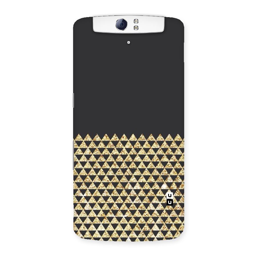 Dark Grey Golden Triangles Back Case for Oppo N1