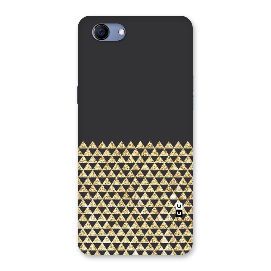 Dark Grey Golden Triangles Back Case for Oppo Realme 1