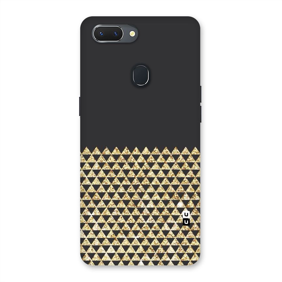 Dark Grey Golden Triangles Back Case for Oppo Realme 2