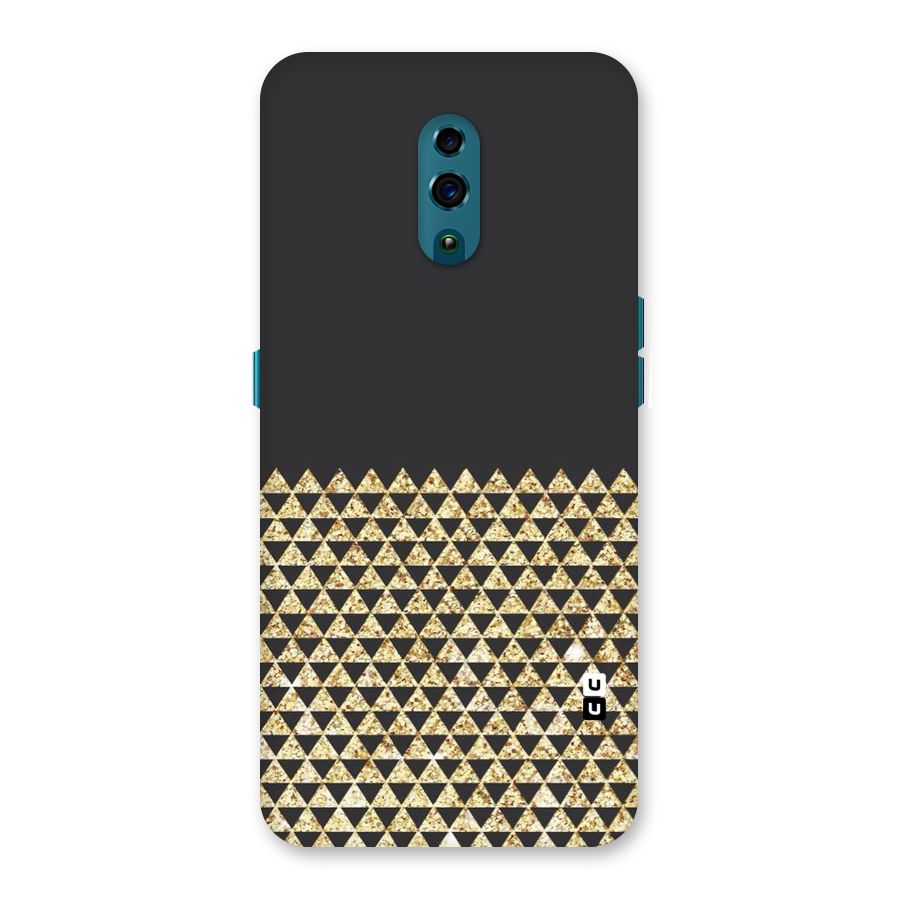 Dark Grey Golden Triangles Back Case for Oppo Reno
