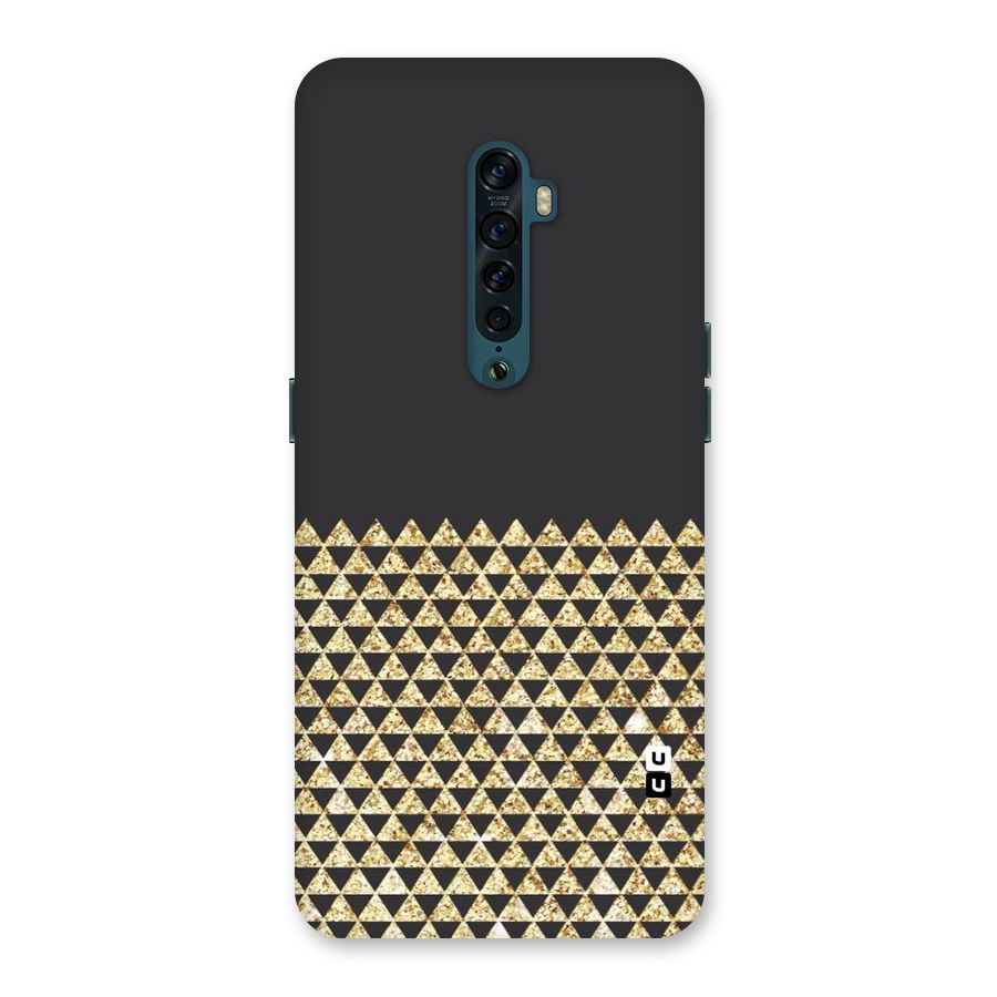 Dark Grey Golden Triangles Back Case for Oppo Reno2