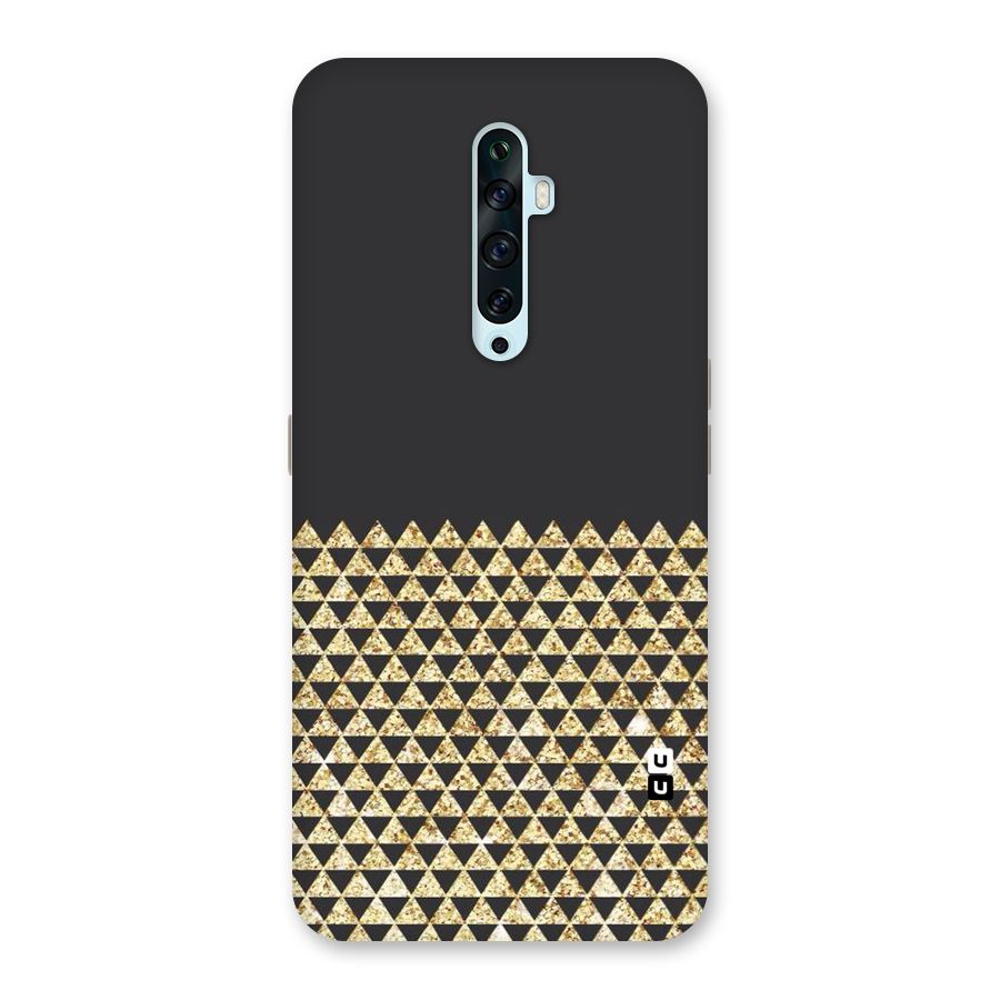 Dark Grey Golden Triangles Back Case for Oppo Reno2 Z