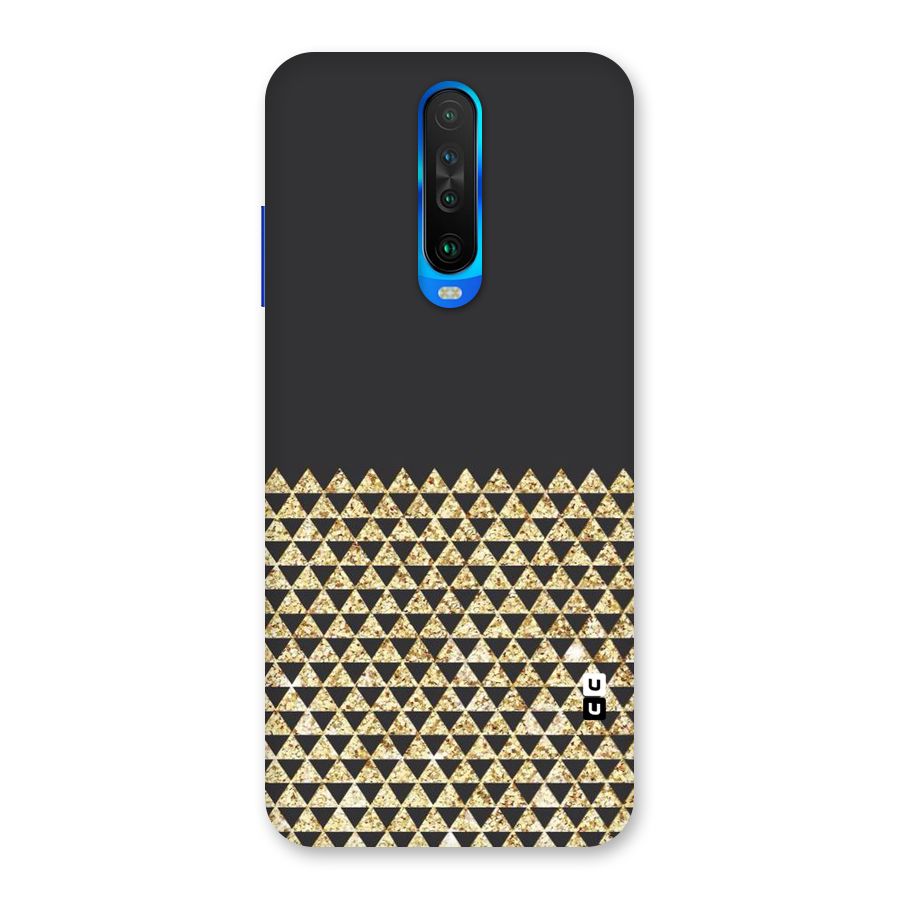 Dark Grey Golden Triangles Back Case for Poco X2