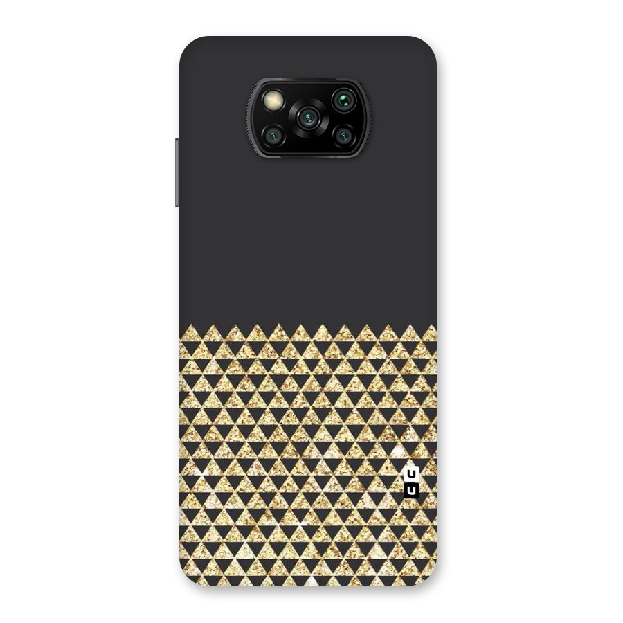 Dark Grey Golden Triangles Back Case for Poco X3