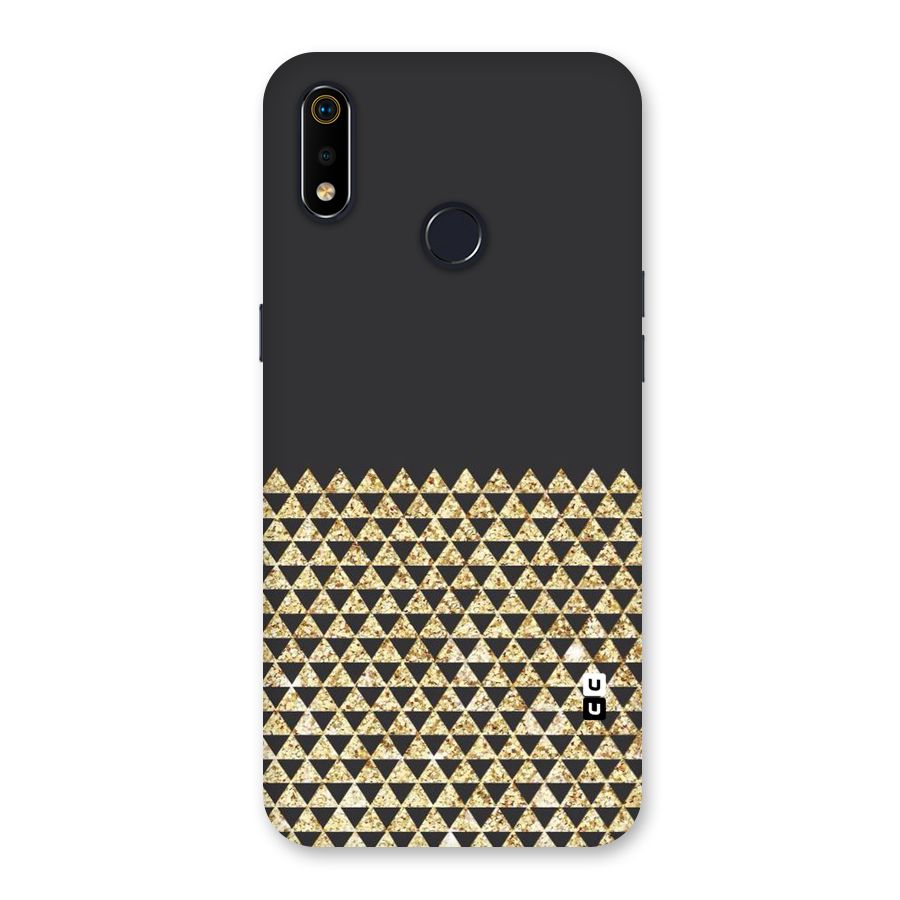 Dark Grey Golden Triangles Back Case for Realme 3i