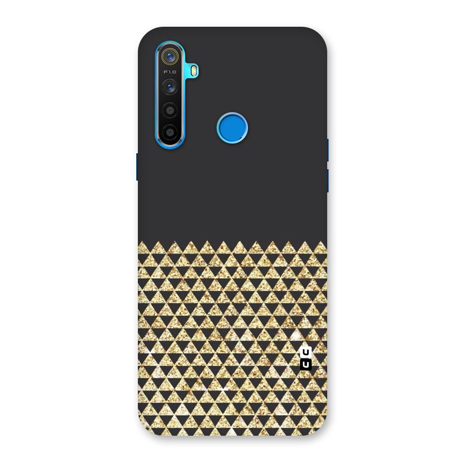 Dark Grey Golden Triangles Back Case for Realme 5