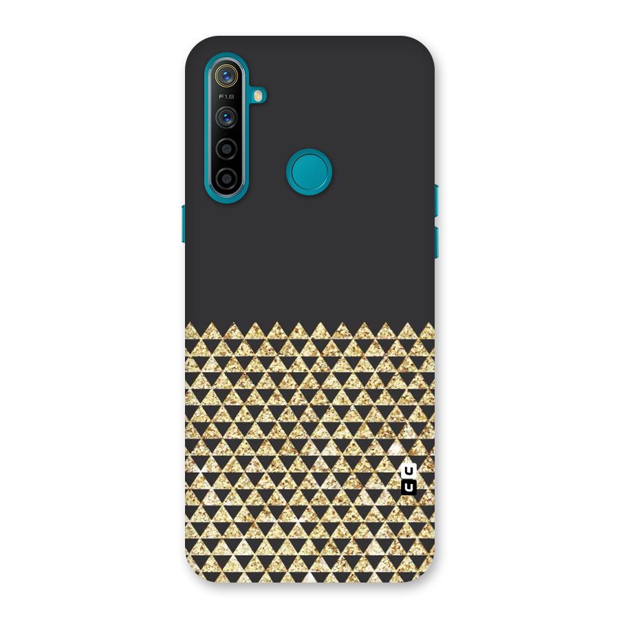 Dark Grey Golden Triangles Back Case for Realme 5i