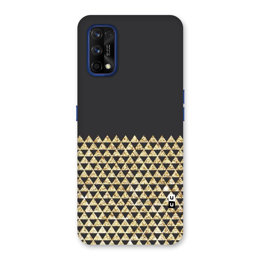 Dark Grey Golden Triangles Back Case for Realme 7 Pro