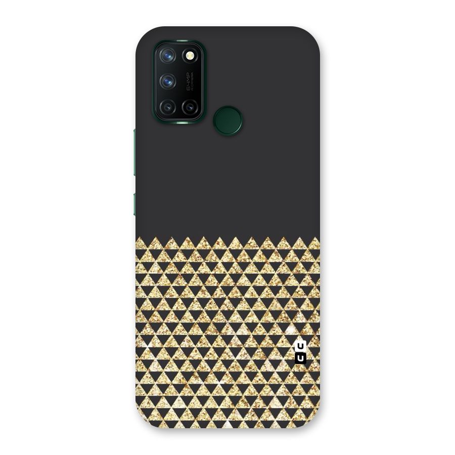 Dark Grey Golden Triangles Back Case for Realme 7i