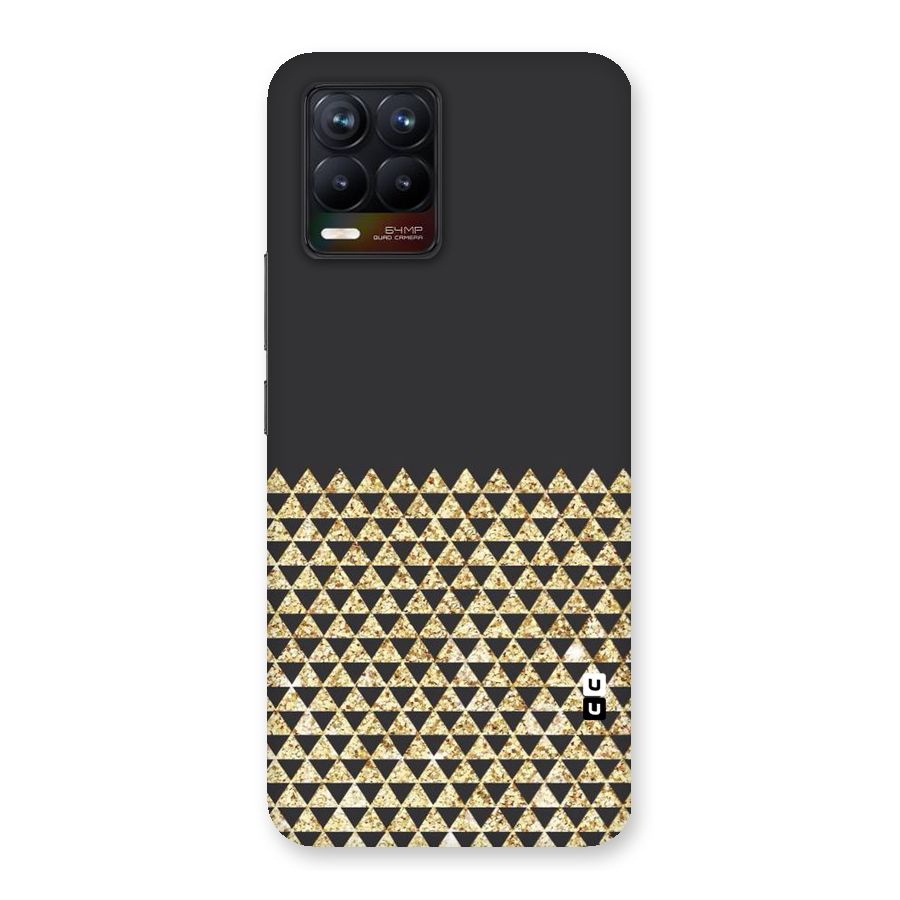 Dark Grey Golden Triangles Back Case for Realme 8