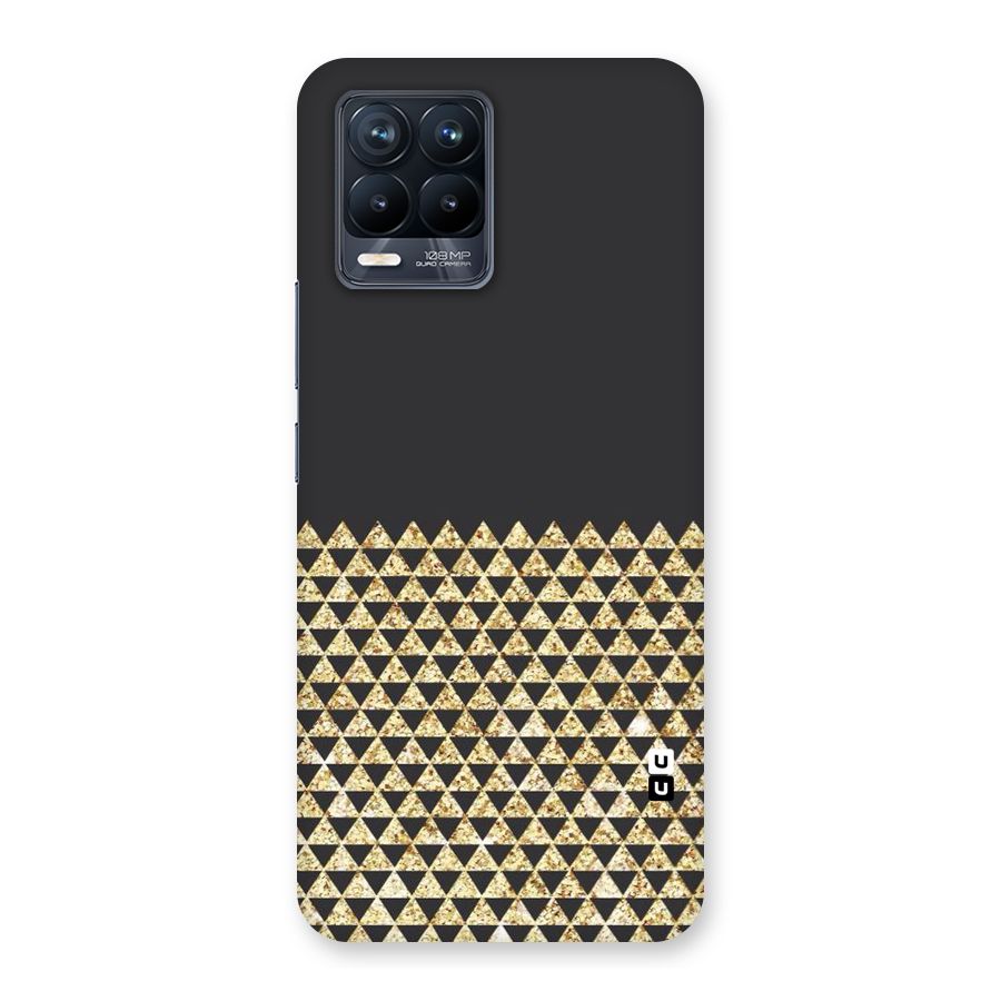 Dark Grey Golden Triangles Back Case for Realme 8 Pro