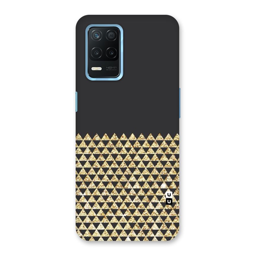 Dark Grey Golden Triangles Back Case for Realme 8s 5G