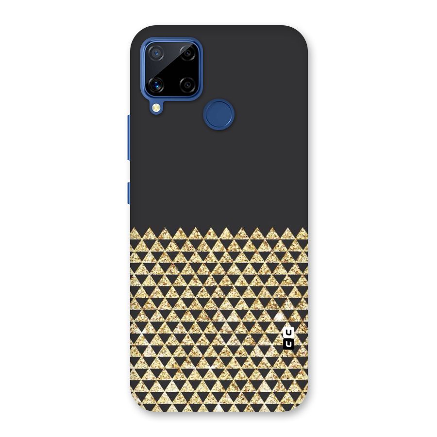 Dark Grey Golden Triangles Back Case for Realme C15