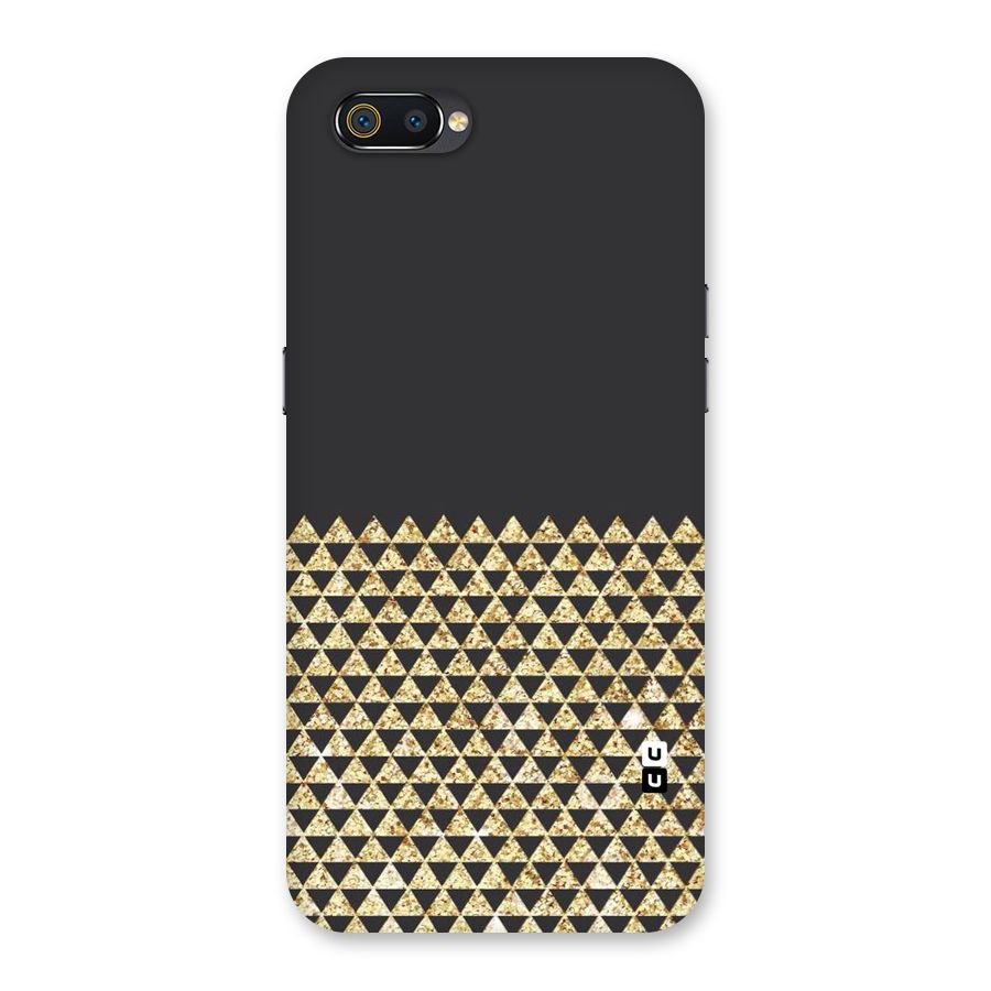 Dark Grey Golden Triangles Back Case for Realme C2