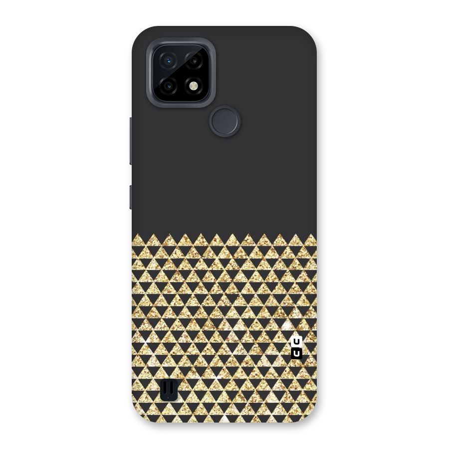 Dark Grey Golden Triangles Back Case for Realme C21